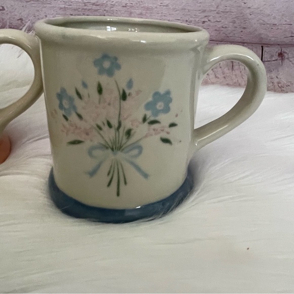 Set Of 3 Vtg Ceramic Coffee Mugs Cups Floral Bouquet Taiwan Spring Cottage Core - Picture 2 of 12